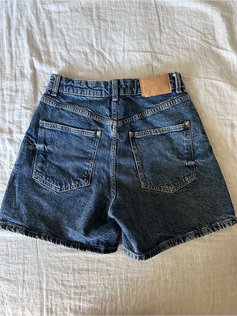 Zara ultra high rise denim shorts